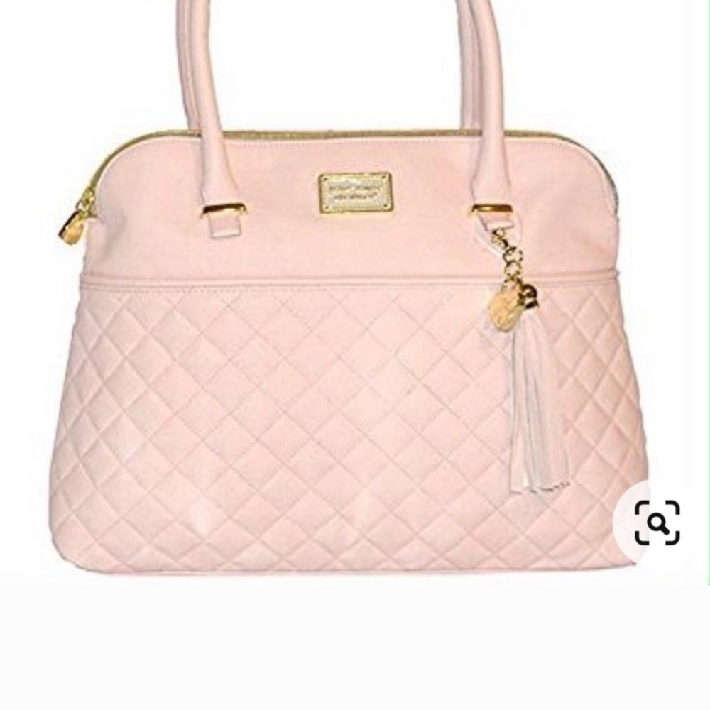 Betsey Johnson Pink Quilted Satchel